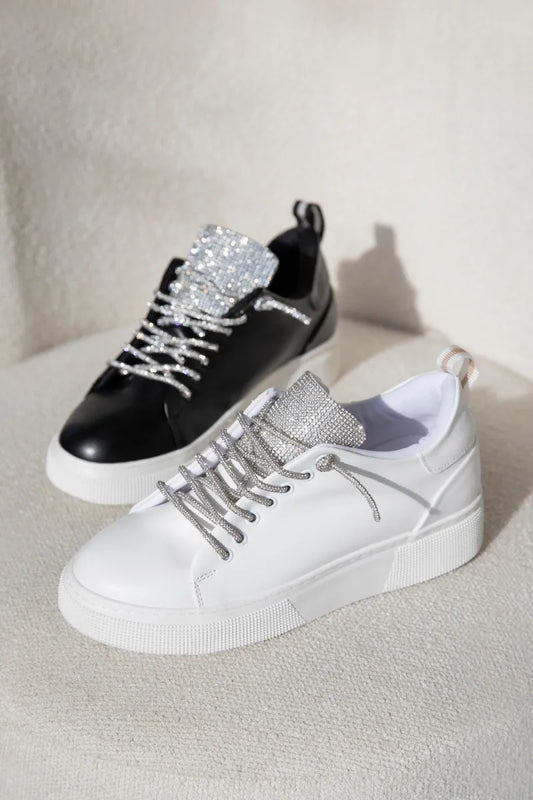 St addams kadın taş detay deri spor ayakkabı beyaz / women > shoes > sport shoes