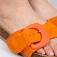 Women > shoes slippers mj- alandra kadın hakiki deri tek bant turuncu terlik