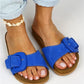 Mj- alandra kadın hakiki deri mavi terlik / women > shoes > slippers