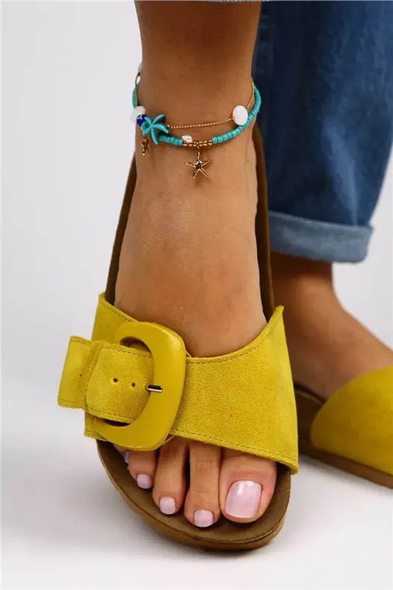 Women > shoes slippers mj- alandra kadın hakiki deri sarı terlik