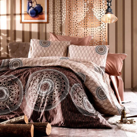 Alena Duvet Cover Set - Asel Brown - Home Textile > Bedroom Covers.