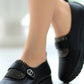 Co- amma siyah cilt boncuk detaylı spor ayakkabı