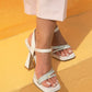 St- amore kadın platform topuk taş detay kumaş sandalet bej / women > shoes >
