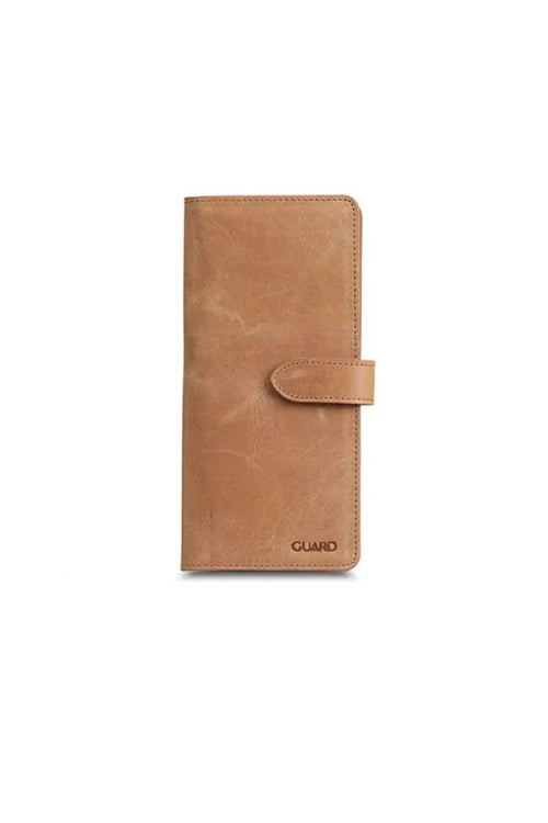 GD- Antique Tan Card and Money Slot Leather Telephone Wallet