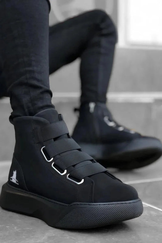 Co- ba0142 bantlı erkek yüksek taban siyah tabanlı spor bot / man > shoes >