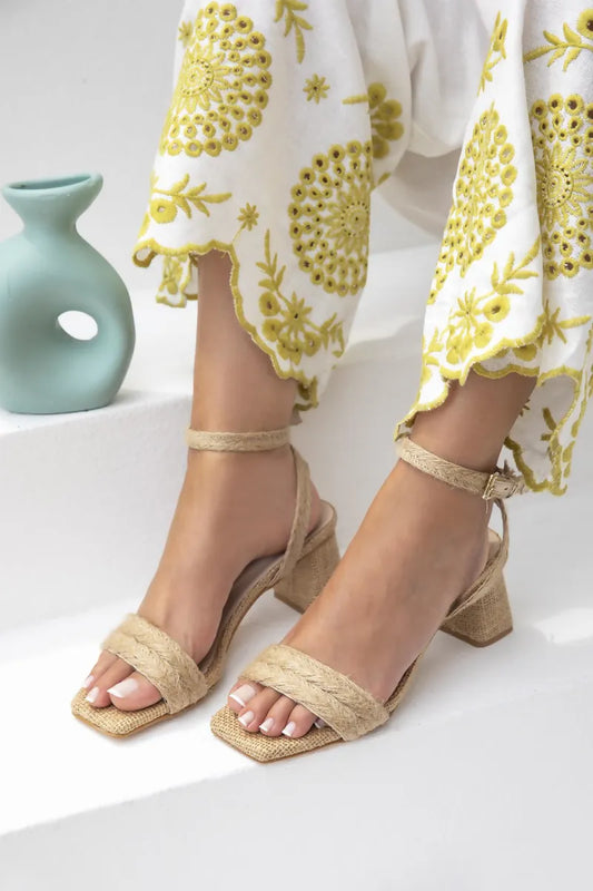 Women > shoes sandals st- barbara kadın topuklu hasır sandalet
