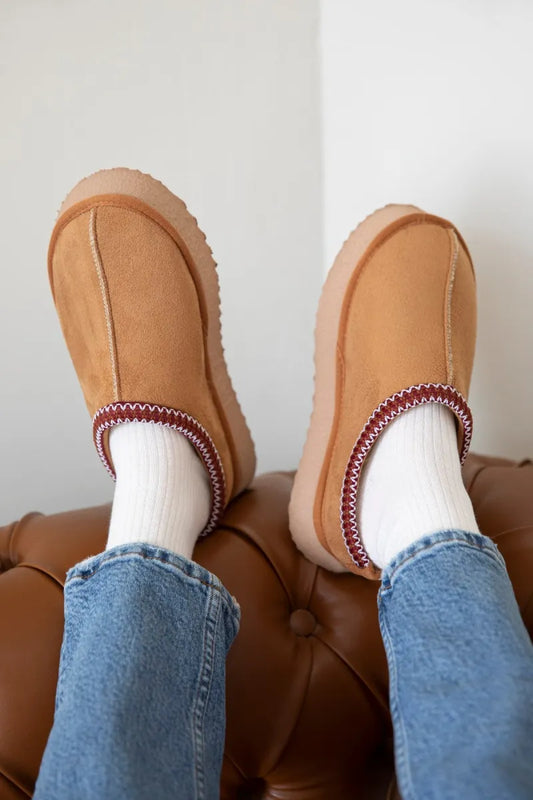 St- belis kadın düz taban ev terliği taba / women > shoes > slippers
