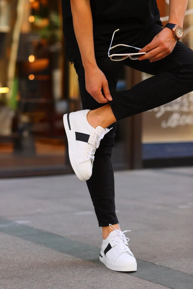 So- beyaz deri erkek sneakers