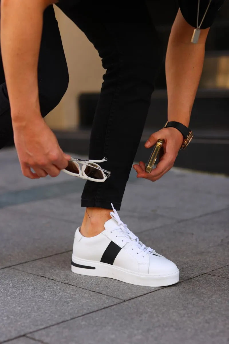 So- beyaz deri erkek sneakers
