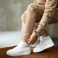 So- beyaz deri flooter bağcıklı erkek sneakers bot