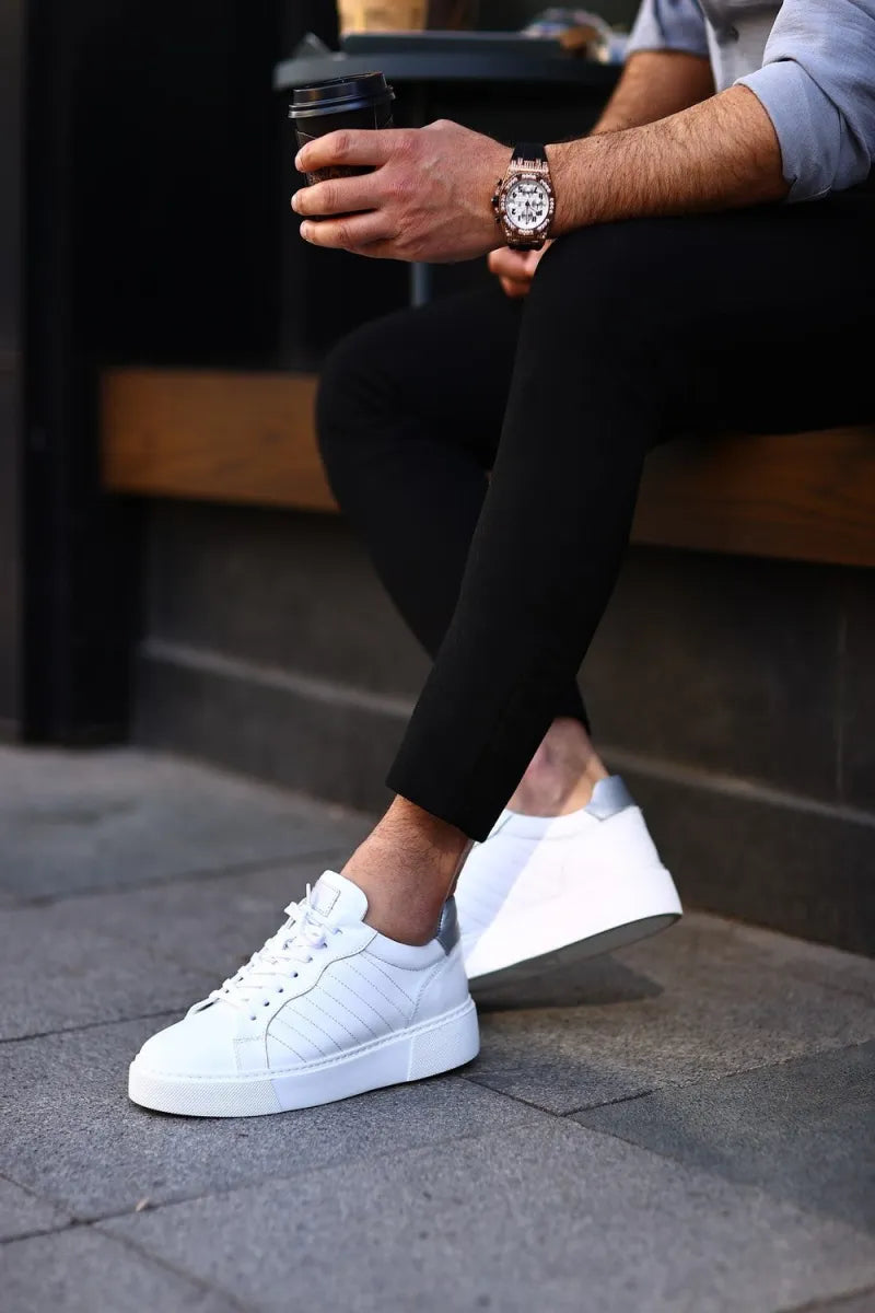 So- beyaz deri günlük erkek sneakers