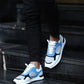 So- beyaz deri mavi süet bağcıklı spor erkek ayakkabı