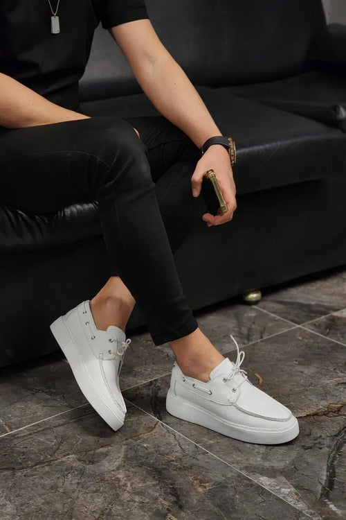 So- White, Floter Leather, Laced, Sneakers Men Shoe