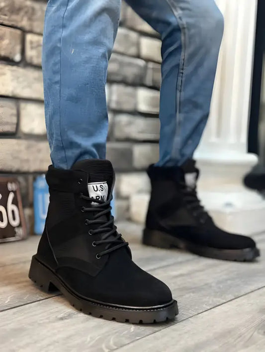 Bo- Ba0087 U.S. Army Lace-Up Men’S Sports Suede Boots - Man > Shoes.