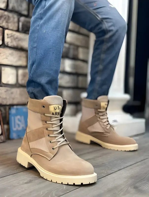 Bo- Ba0087 U.S. Army Lace-Up Men’S Sports Suede Boots - Man > Shoes.