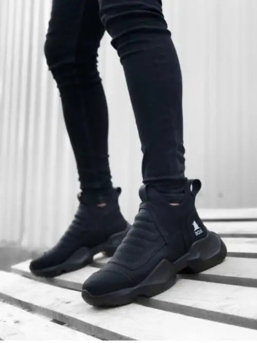 Bo- Ba0401 Laceless High Sole Men’S Sports Half Ankle Boots - Man > Shoes.