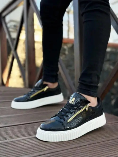 Bo- Snr-308 Thick High Sole Double Zipper Men’S Shoes - Man > Sneakers.