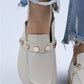 Mj- bonita kadın hakiki deri zımbalı bej - gold terlik / women > shoes >