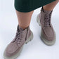 Women > shoes boots mj- brook kadın hakiki deri bağcıklı fermuarlı vizon süet
