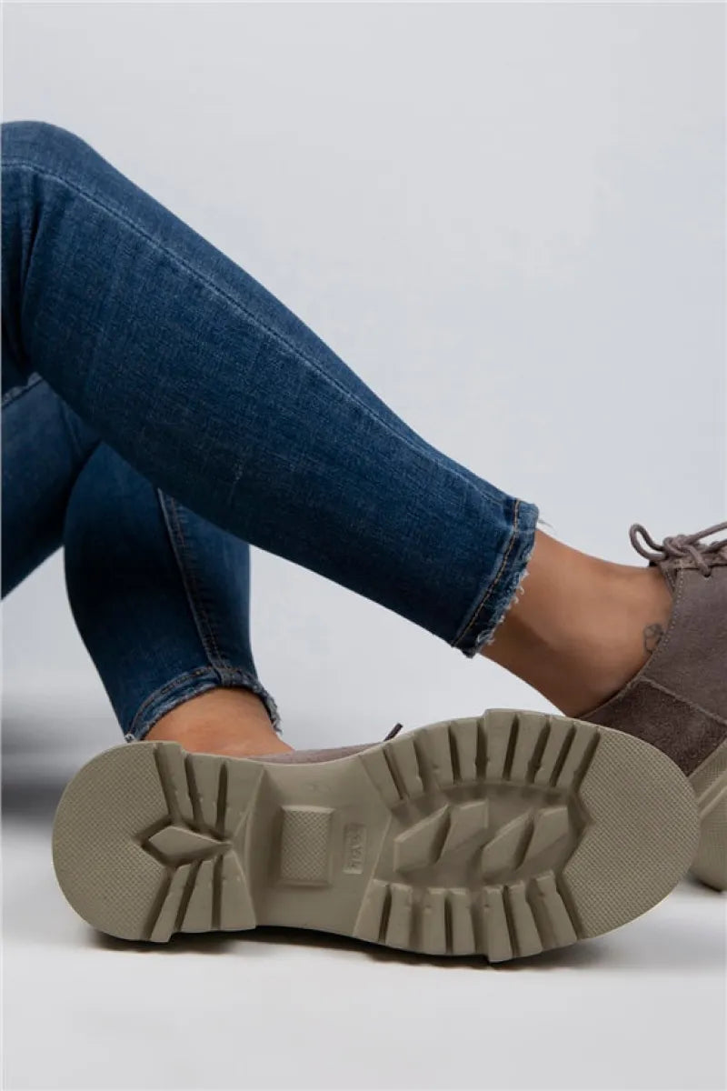 Women > shoes loafer mj- carol kadın hakiki deri bağcıklı vizon süet ayakkabı