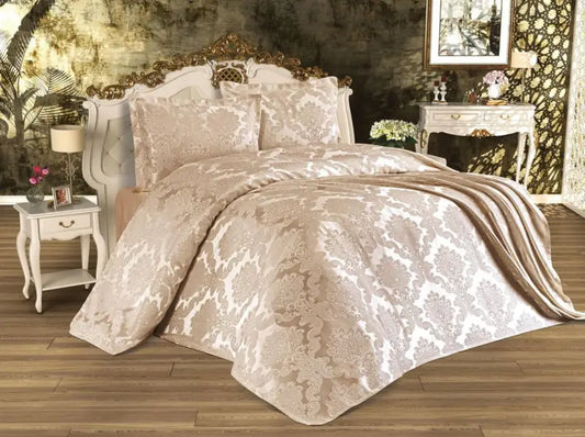 Cd- Busem Jacquard Chenille Bedspread - Cappuccino - Home Textile > Bedroom.