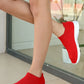 Co - tilde kırmızı streç spor ayakkabu