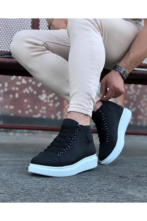 Co-WG032 Black Lace Sneakers Half wrist Boots