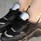 Co - wita siyah cilt bağcıklı spor ayakkabı