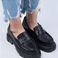 Mj- danita kadın hakiki deri loafer siyah ayakkabı / women > shoes > espadrilles
