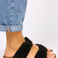 Women > shoes slippers mj- delma kadın hakiki deri bantlı siyah terlik