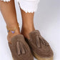Women > shoes slippers mj- edita hakiki deri önü kapalı vizon terlik