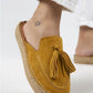 Women > shoes slippers mj- edita kadın hakiki deri önü kapalı hardal terlik