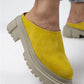 Women > shoes slippers mj- edna kadın hakiki deri bağcıksız sarı - süet terlik
