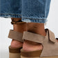 Women > shoes sandals mj- emilia kadın hakiki deri çift cırtlı bej sandalet