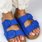 Women > shoes slippers mj- eron hakiki deri mavi çift tokalı kadın terlik