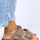 Women > shoes slippers mj- eron hakiki deri çift tokalı vizon terlik