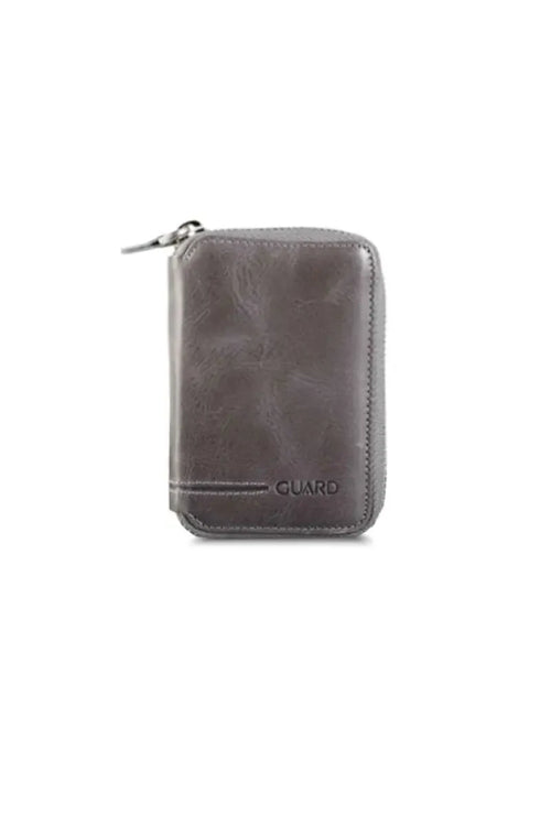 GD- Zipper Ancient Gray Leather Mini Wallet