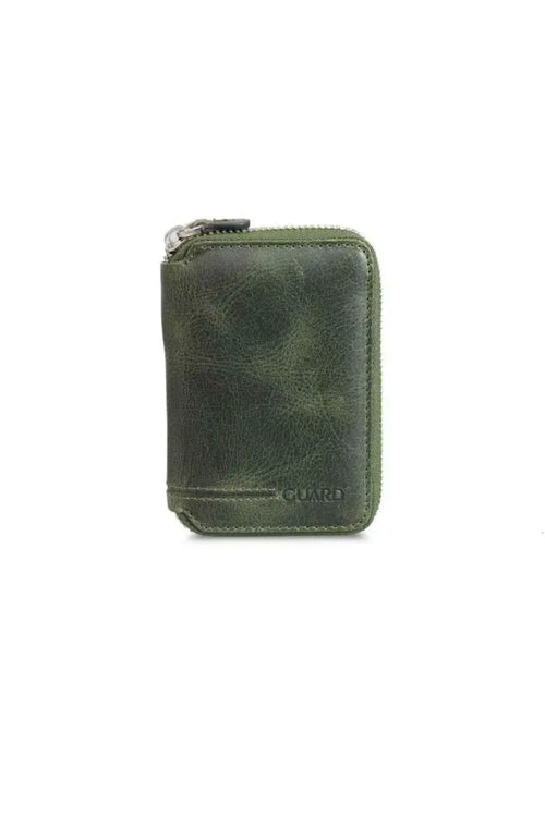 GD- Zipper Ancient Green Leather Mini Wallet