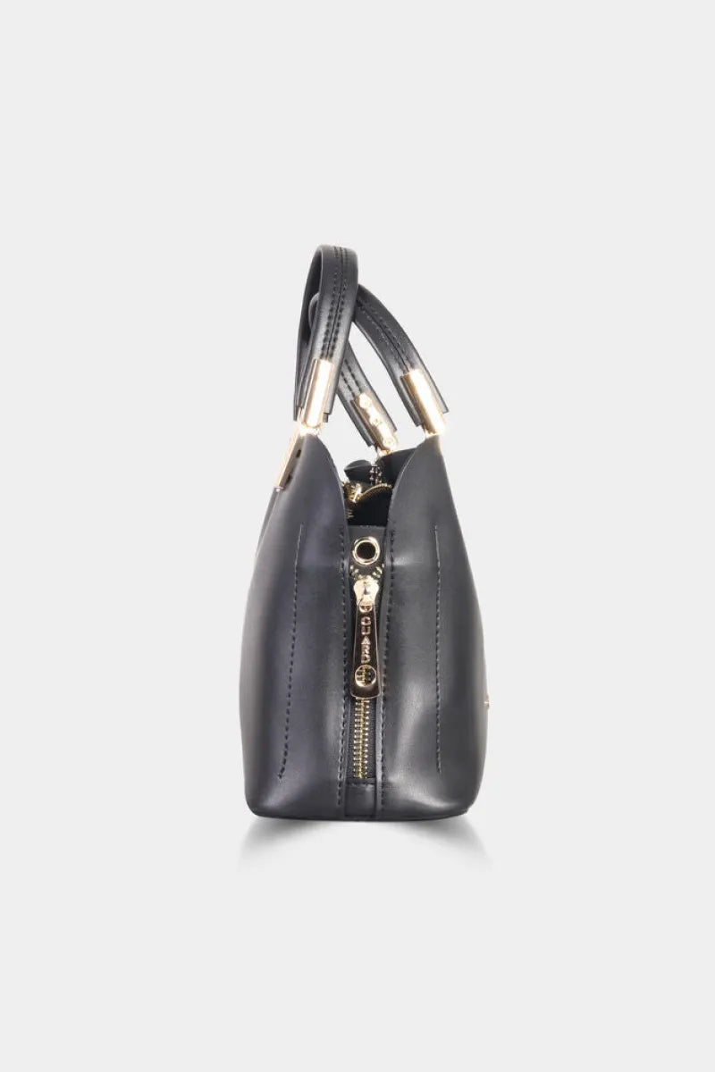 Gd - siyah altın renk detaylı kadın çantası
