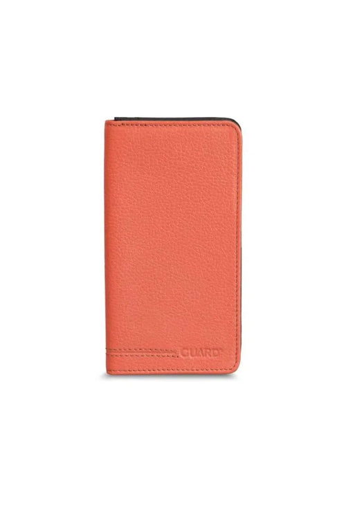 GD- Telephone Input Orange Black Leather Portfolio Wallet