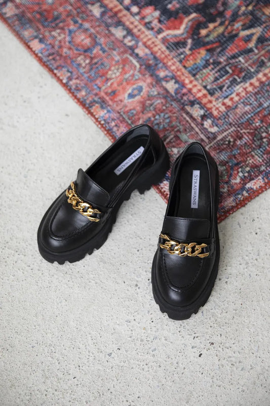 St- ghisa kadın i̇çi dışı hakiki deri makosen ayakkabı siyah / women > shoes >