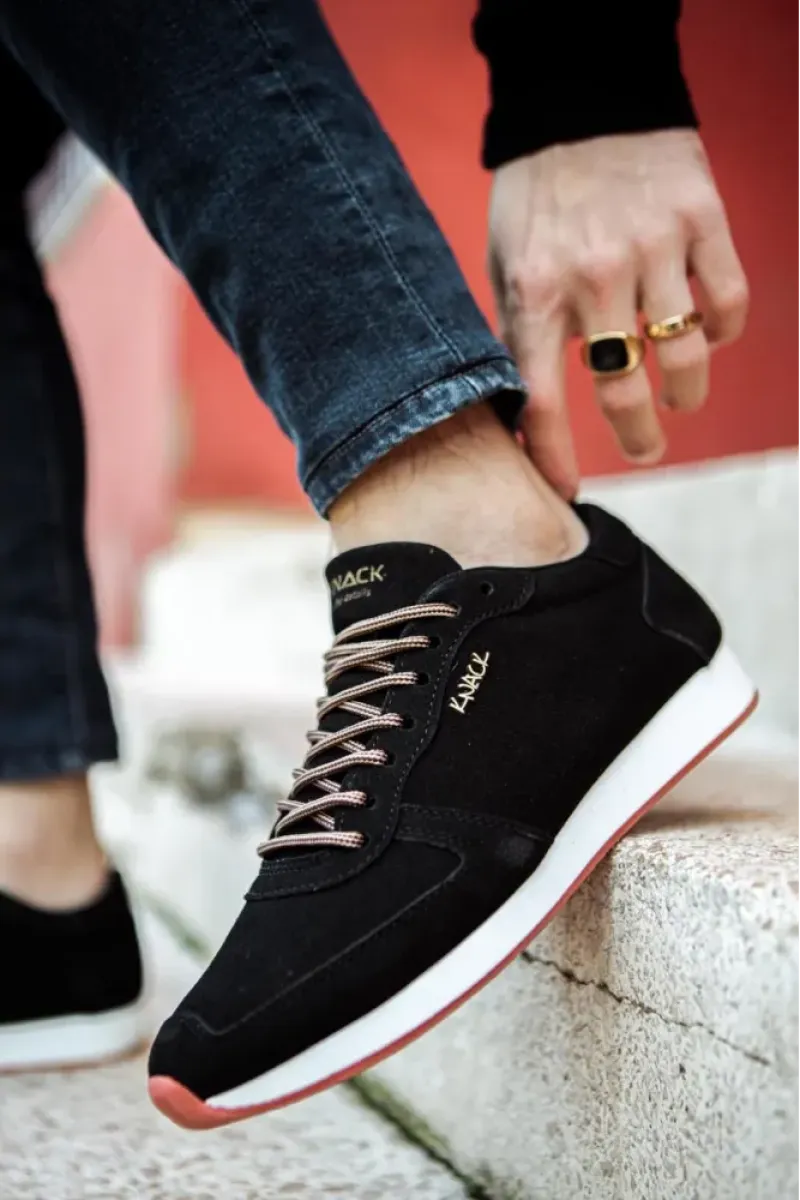 Kn- günlük ayakkabı 002 süet siyah / man > shoes > sneakers