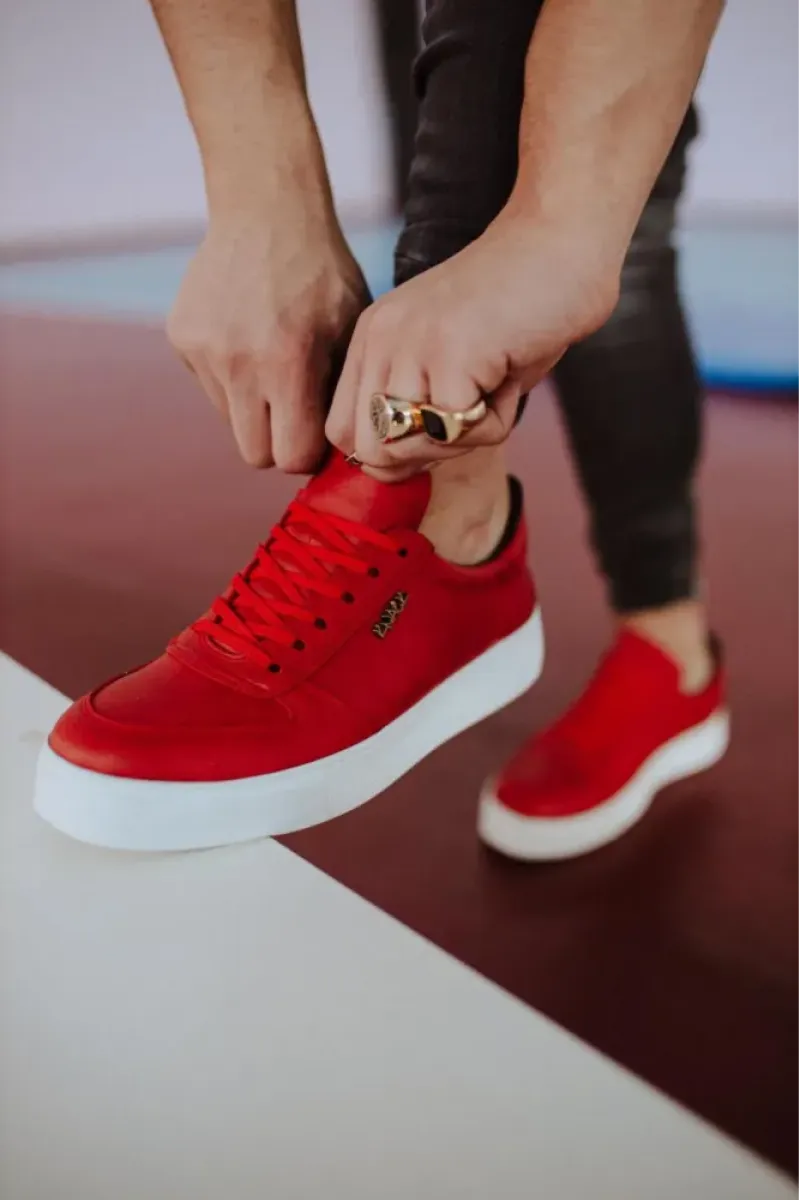 Man > shoes sneakers kn- günlük ayakkabı 666 kırmızı