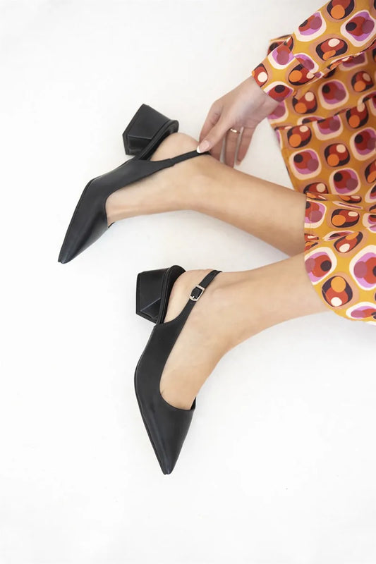St- hanna kadın topuklu deri ayakkabı siyah / women > shoes > sandals