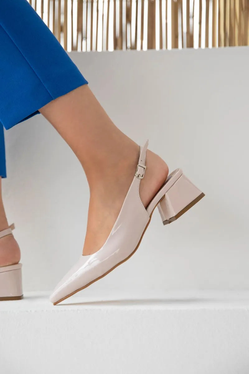St- hanna kadın topuklu rugan ayakkabı bej / women > shoes > sandals