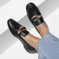 St- herta kadın i̇çi dışı hakiki deri makosen ayakkabı siyah / women > shoes >