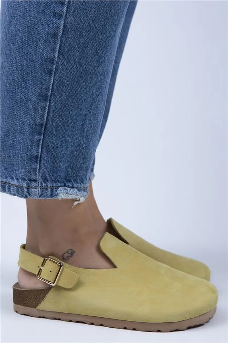 Women > shoes sandals mj- holly kadın hakiki deri kemerli tokalı sarı - gold