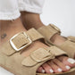 Women > shoes slippers mj- i̇rene kadın hakiki deri çift tokalı kum terlik