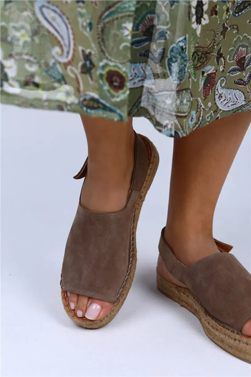 Mj- juana hakiki deri önü açık vizon sandalet / women > shoes > sandals