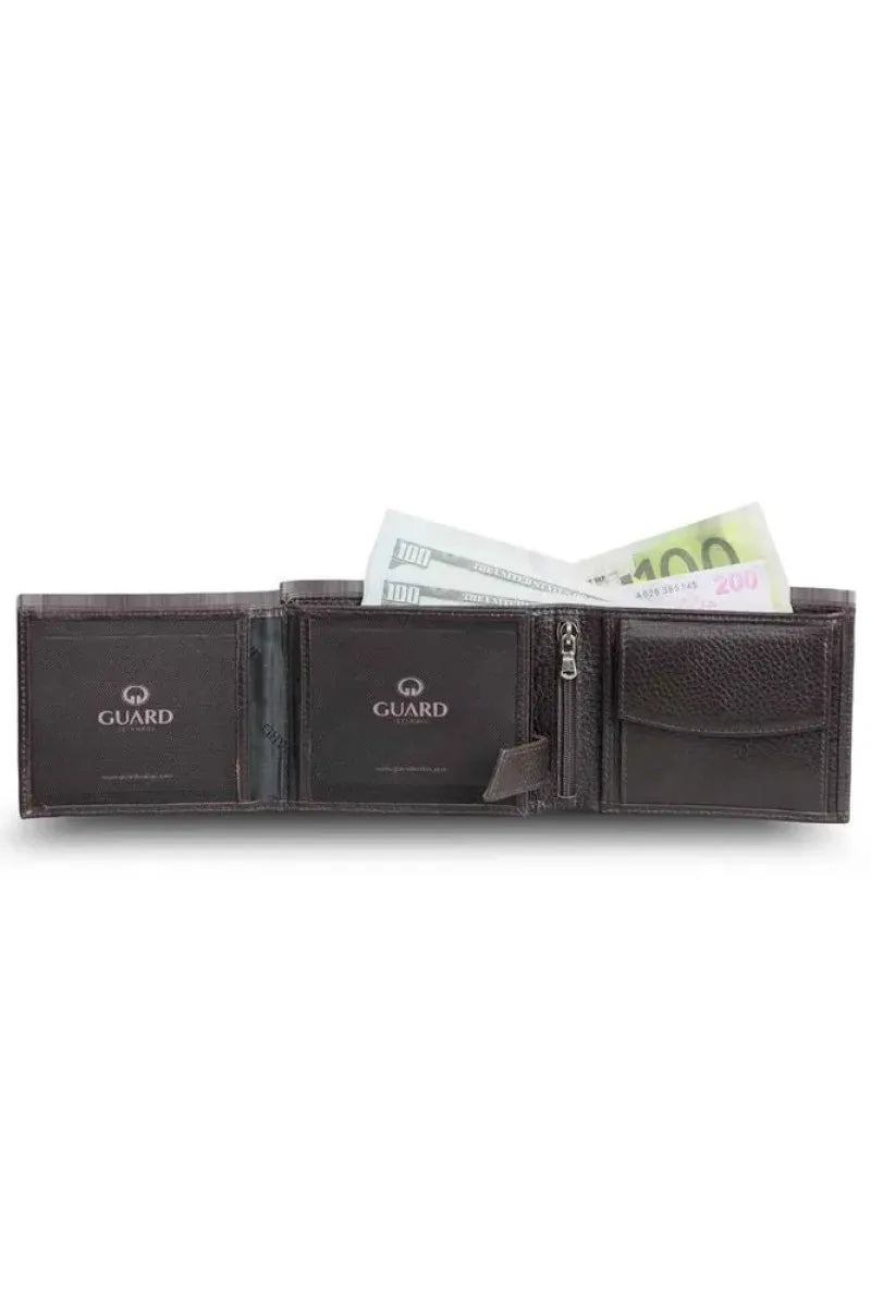Gd kahverengi bozuk para bölmeli deri erkek cüzdanı / accessories > wallet